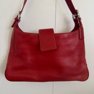 COACH Y2K vintage Hamptons leather hobo shoulder bag 7783 in rare cherry red